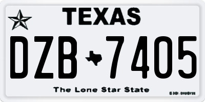 TX license plate DZB7405