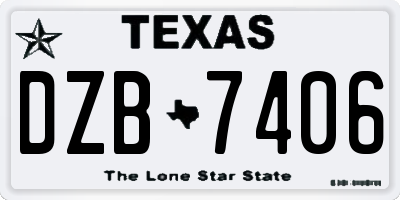 TX license plate DZB7406