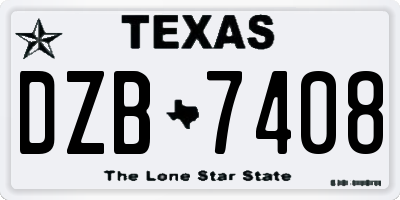 TX license plate DZB7408