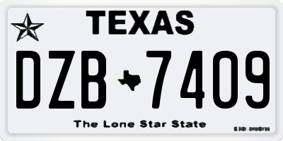 TX license plate DZB7409