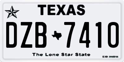TX license plate DZB7410