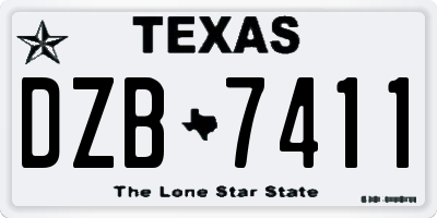 TX license plate DZB7411