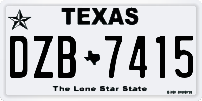 TX license plate DZB7415