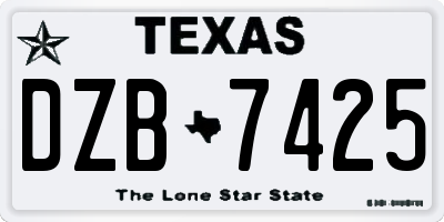 TX license plate DZB7425