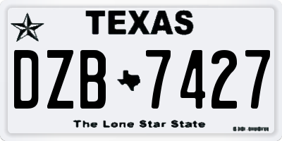 TX license plate DZB7427