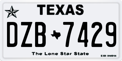 TX license plate DZB7429
