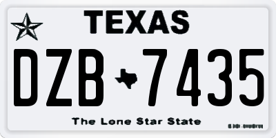 TX license plate DZB7435