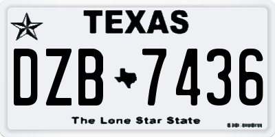 TX license plate DZB7436