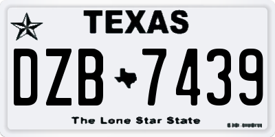 TX license plate DZB7439