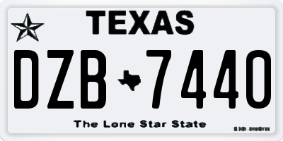 TX license plate DZB7440