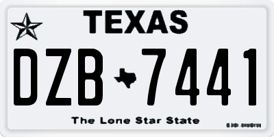 TX license plate DZB7441