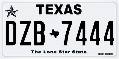 TX license plate DZB7444