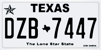 TX license plate DZB7447
