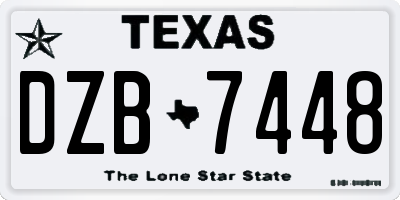 TX license plate DZB7448