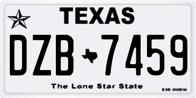 TX license plate DZB7459
