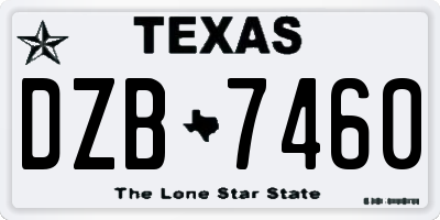 TX license plate DZB7460