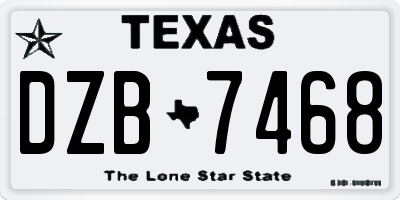 TX license plate DZB7468