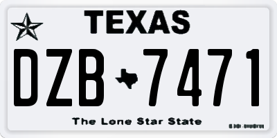 TX license plate DZB7471