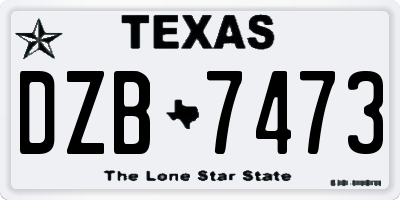 TX license plate DZB7473