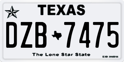 TX license plate DZB7475