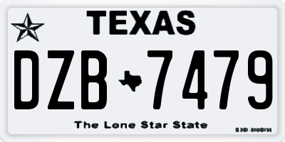 TX license plate DZB7479