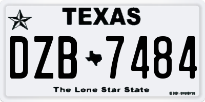 TX license plate DZB7484