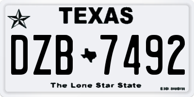 TX license plate DZB7492