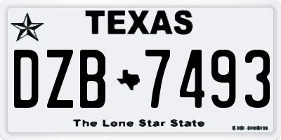 TX license plate DZB7493