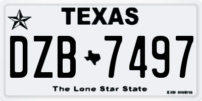 TX license plate DZB7497