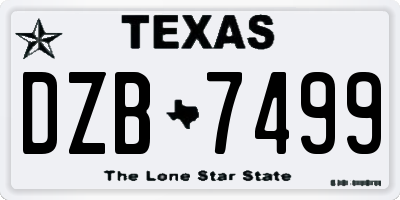 TX license plate DZB7499
