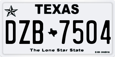 TX license plate DZB7504