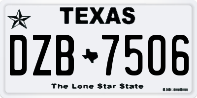 TX license plate DZB7506