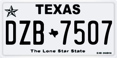 TX license plate DZB7507