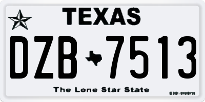 TX license plate DZB7513