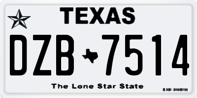 TX license plate DZB7514