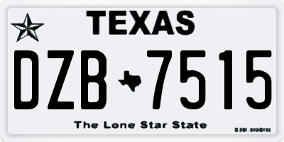 TX license plate DZB7515