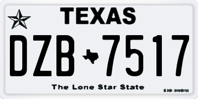 TX license plate DZB7517