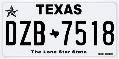 TX license plate DZB7518