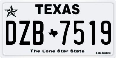 TX license plate DZB7519