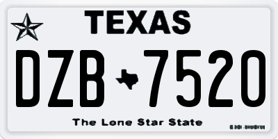 TX license plate DZB7520