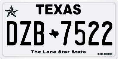 TX license plate DZB7522