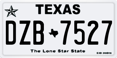 TX license plate DZB7527