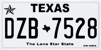 TX license plate DZB7528