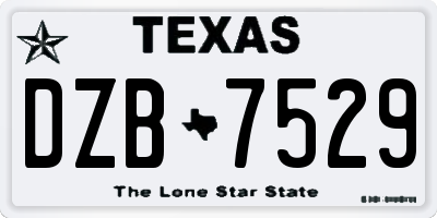 TX license plate DZB7529