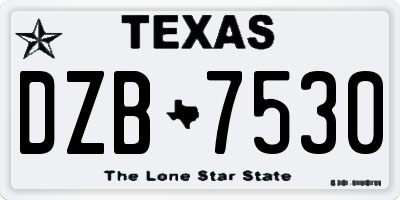 TX license plate DZB7530
