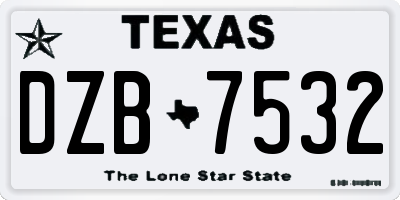 TX license plate DZB7532