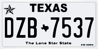 TX license plate DZB7537