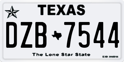 TX license plate DZB7544