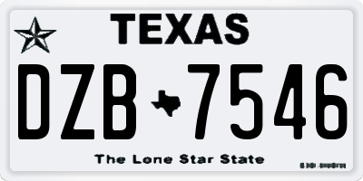 TX license plate DZB7546