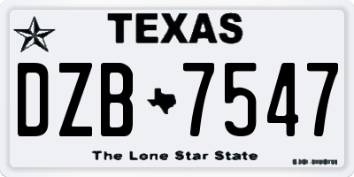 TX license plate DZB7547